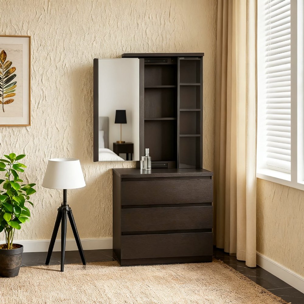 HD Full-Length Mirror with Integrated Storage Drawer Storage Cabinet Bedroom