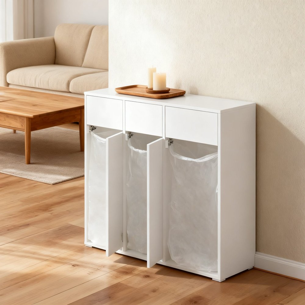 Kitchen Trash Can Storage Cabinet Contemporary Kitchen hutch With Adjustable Shelves