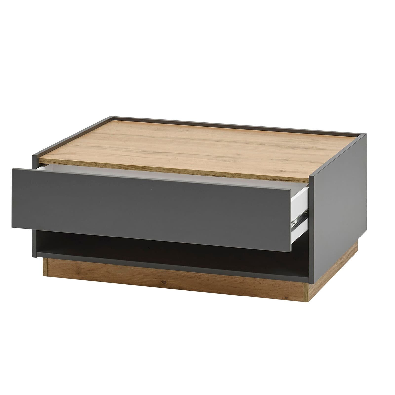 Wood Grey Rectangle Decorative Side Table with Drawer - detail