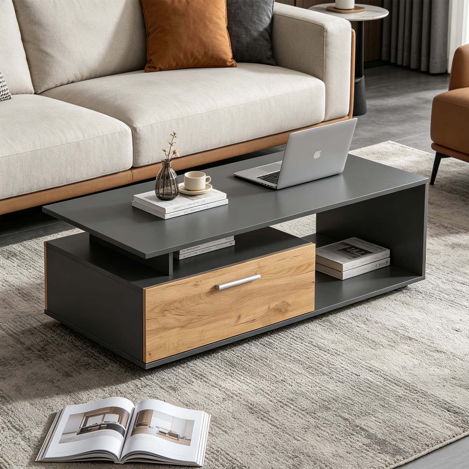 Contemporary Bespoke Home Center Coffee Table with Hidden Storage - picture 2