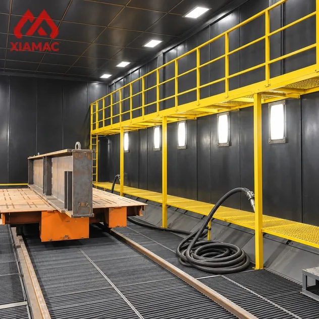 Industrial Manual Sandblast Booth Sand Blasting Room for Steel Structure Parts Cleaning and Surface Treatment