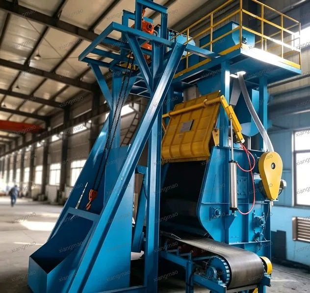 Double-Shot Blasting Machine with Track-Type Blast Wheels
