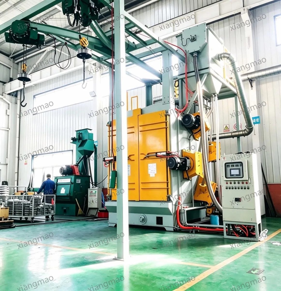 Hook Hanger Shot Blasting Machine Equipment Overhead Hook Sand Blaster Steel Structure Surface Cleaning Machine Foundry Casting Line Weldment Rust Remover