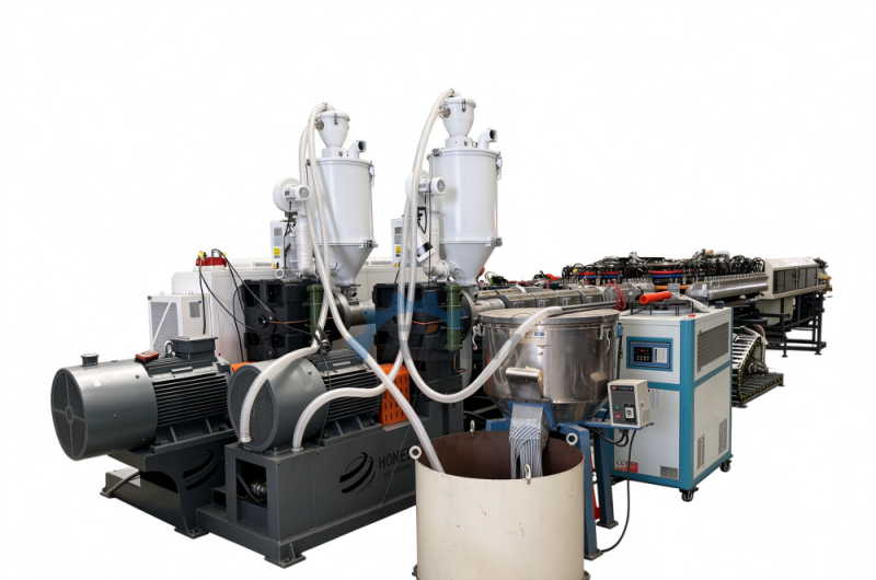 PE HDPE Double Wall Corrugated Pipe Extrusion Line