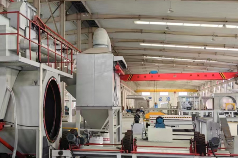 QGW Steel Pipe External Wall Shot Blasting & Derusting Line