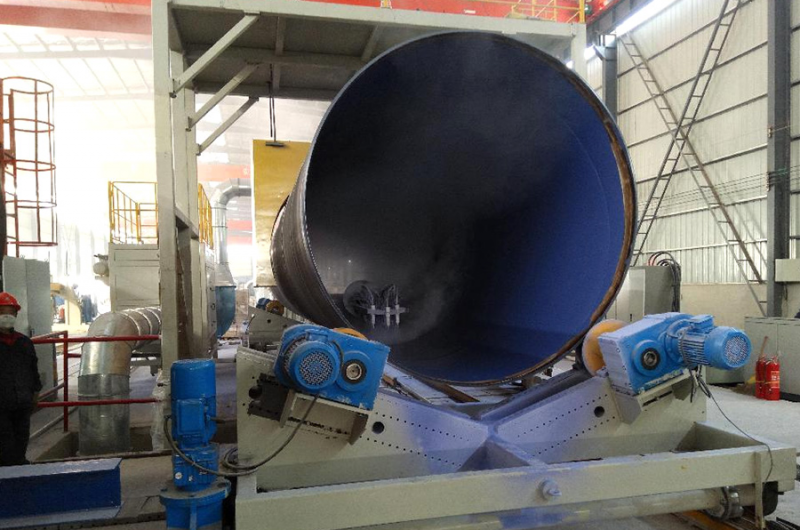 Device for electrostatic powder spraying on the inner wall of the steel pipe fben