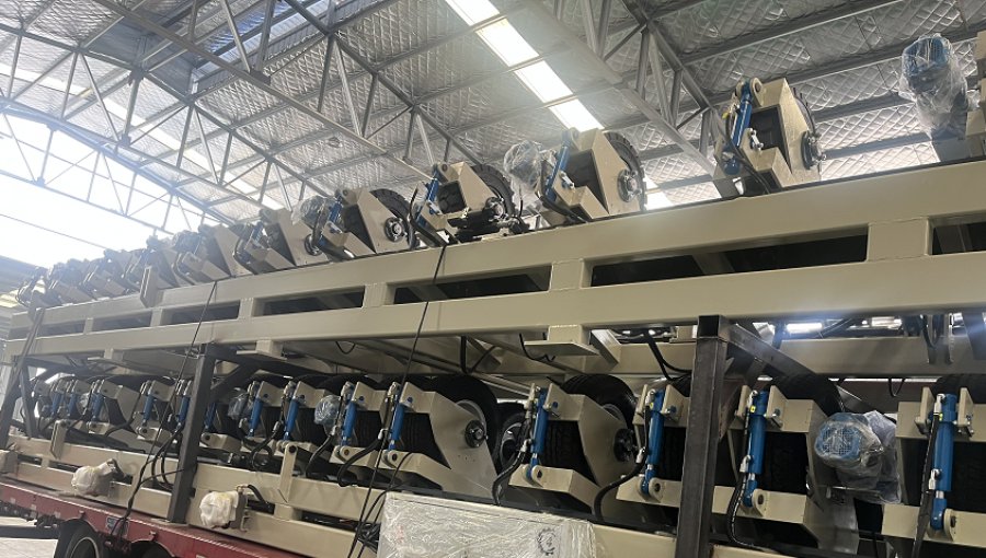 Model 519-1820 High-Strength Cast Iron Pipe Production Line with Surface-Sprayed Polyurethane Insulation has been delivered to Russia