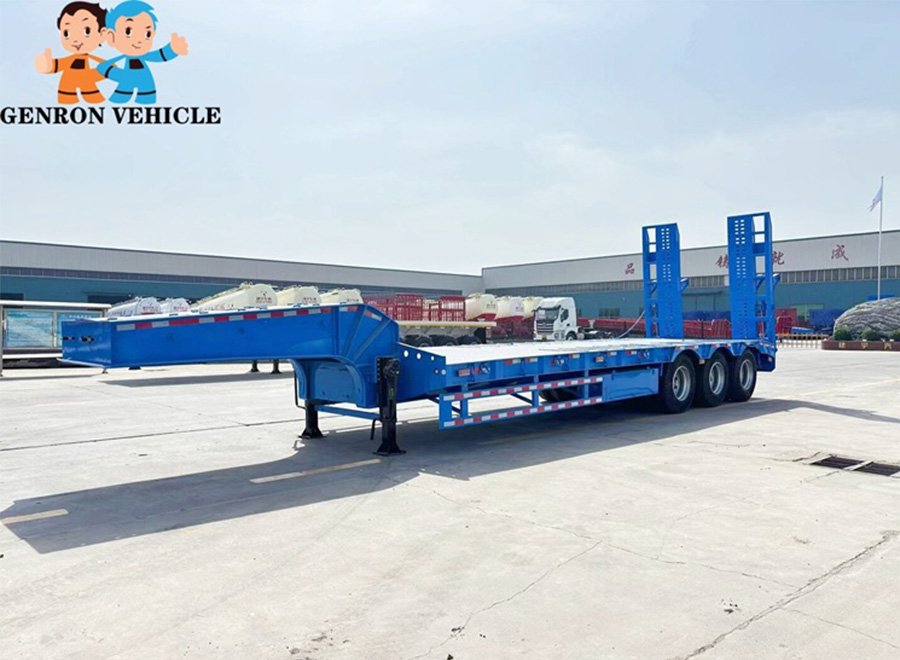 Heavy Duty 3 Axles Low Bed Semi Trailer for Excavator and Machinery Transport