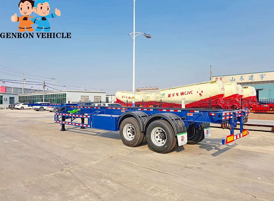 2 Axles 20ft/40ft Skeleton Semi Trailer for Container Transport