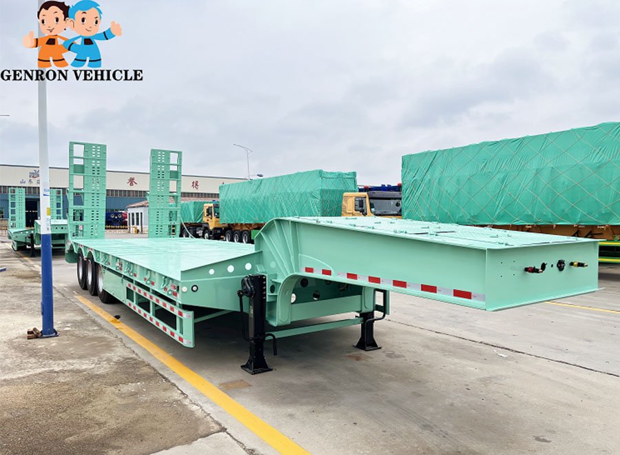 Heavy Duty 3 Axles Low Bed Semi Trailer for Excavator and Machinery Transport