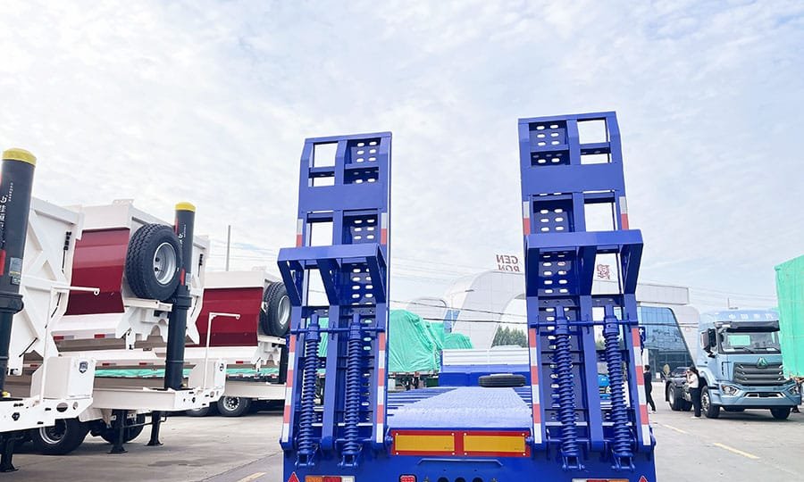 Low Bed Trailer for Mobile Crushers: Transport Configuration, Conveyors and Separate Equipment