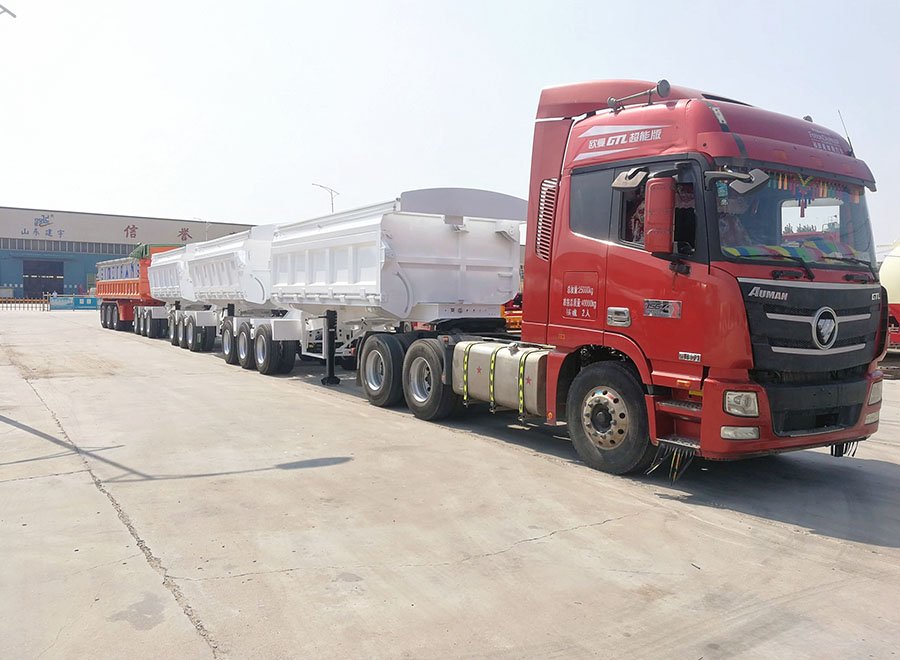 High Volume 80 Tons Australian Model Super Link Side Tipper Trailer 3 Axles + 3 Axles