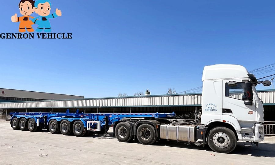 3 Axle + 3 Axle Super Link Skeleton Trailer for Container Transport
