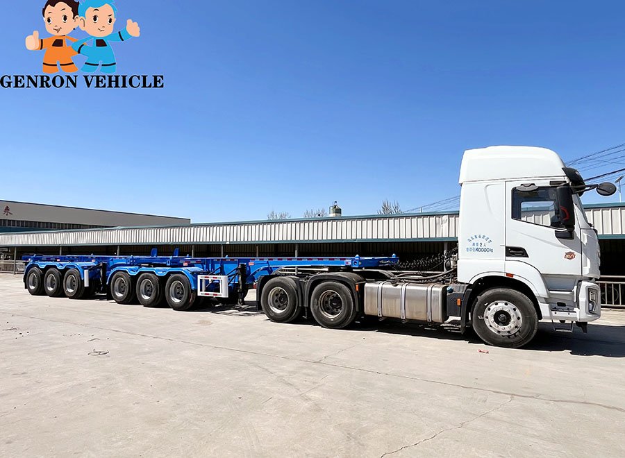 3 Axle + 3 Axle Super Link Skeleton Trailer B-Double Container Chassis