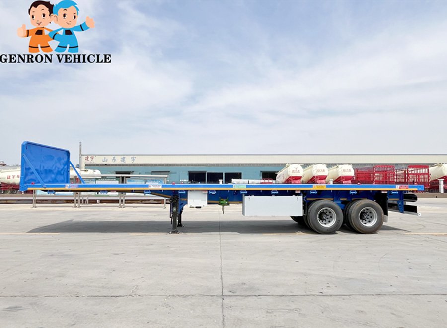 2 Axles 40ft Flatbed Semi Trailer for Container and Bulk Cargo Transport