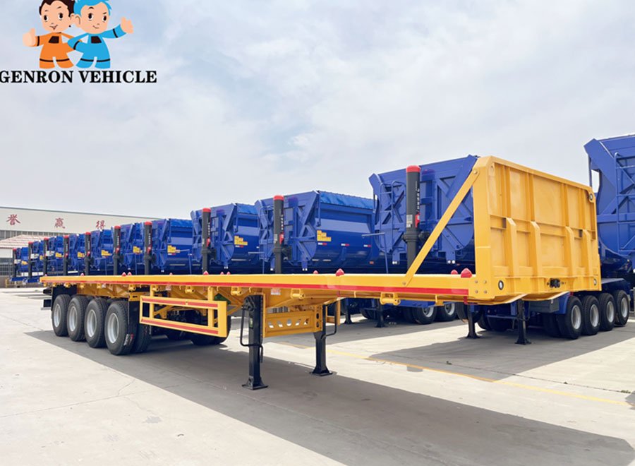 Heavy Duty 4 Axles Flatbed Semi Trailer