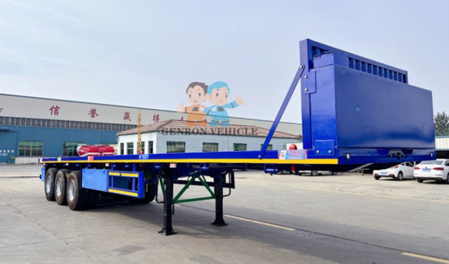 50T 3 axles flatbed trailer export  to Chad