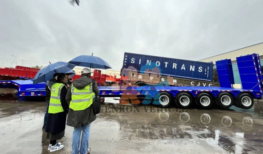 4 lines 8 axles modular low bed trailer to Nigeria