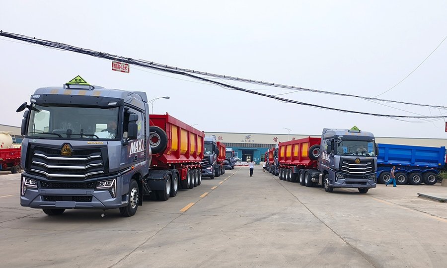 20 rear dump semi trailers were delivered from our factory to the loading port
