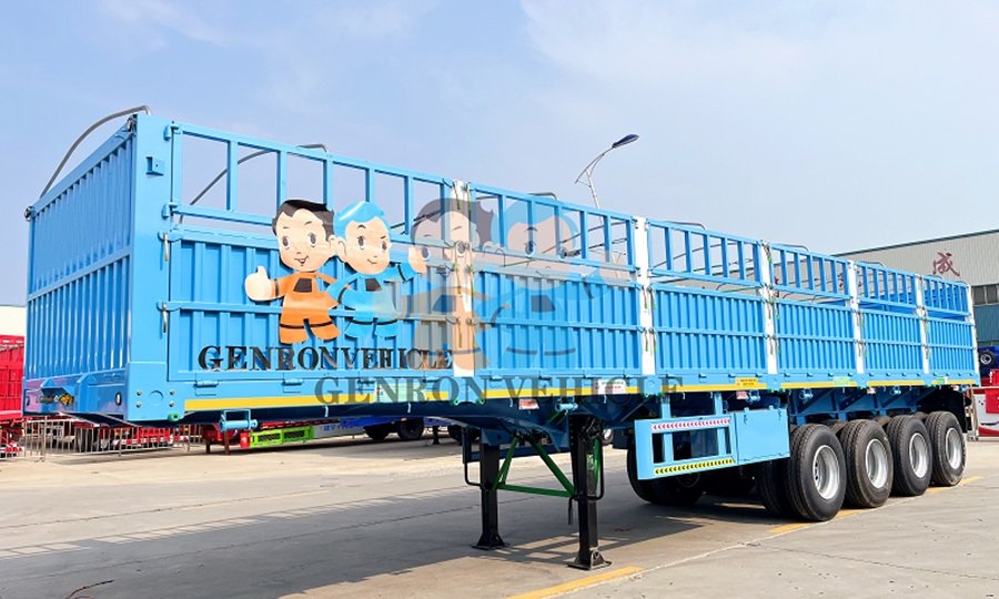 4 Axles 60 Tons Fence Cargo Semi Trailer Sold to Namibia