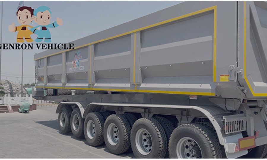 Heavy-Duty 6 Axle Rear Dump Semi Trailer | Genron Vehicle
