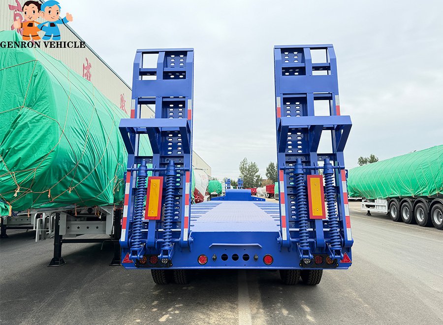 70-80 Ton 4-Axle Low Bed Trailer Factory Stock Photo