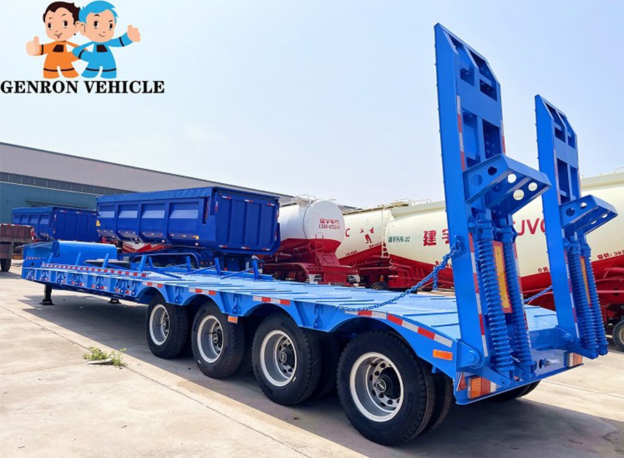 70-80 Ton 4-Axle Low Bed Semi Trailer Full View