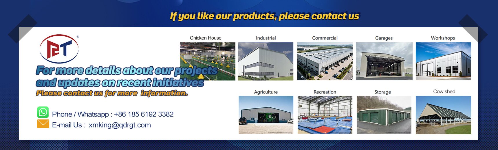 50m*25m*5m The construction of a steel-framed warehouse in Togo, Africa