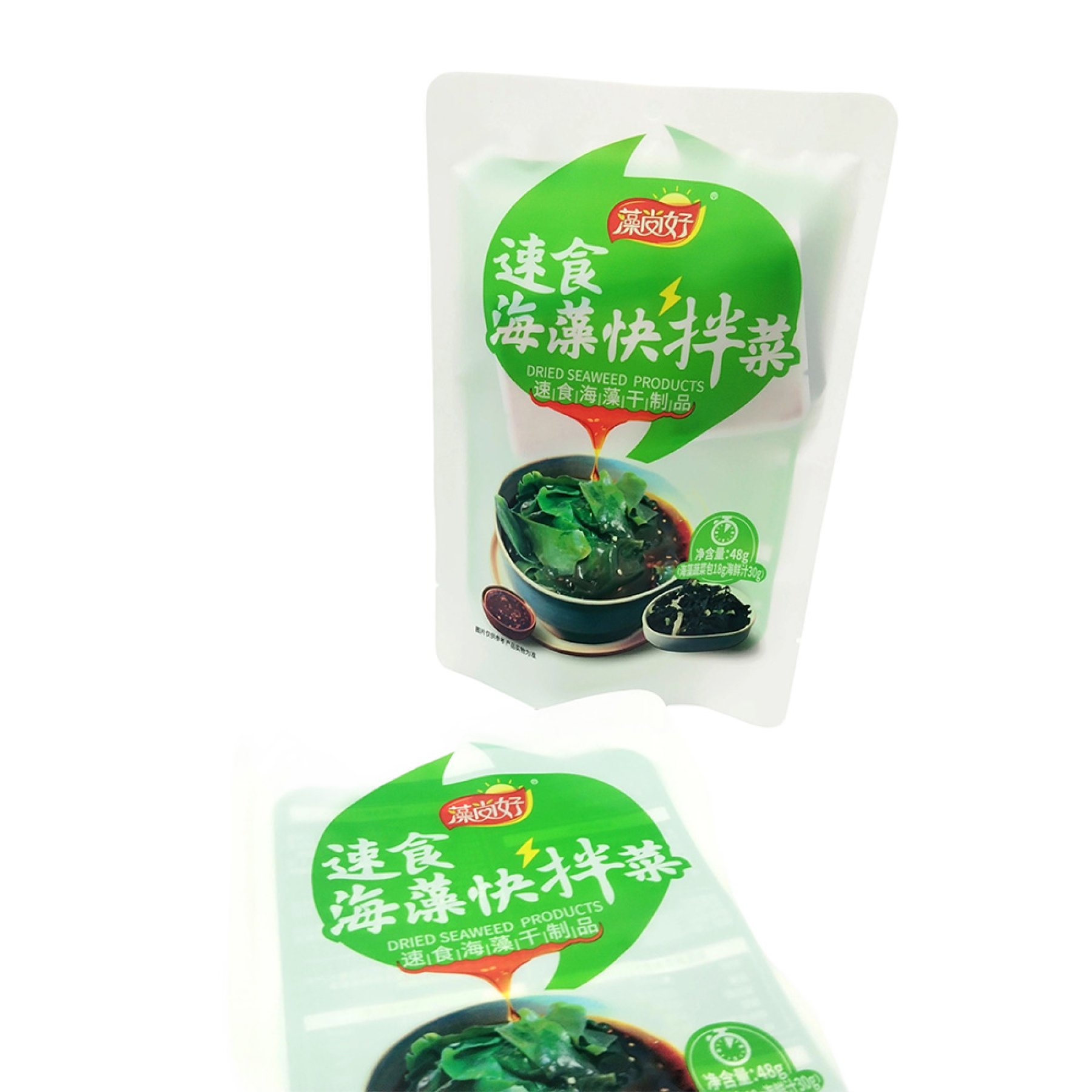 Quick-cook seaweed salad - three-sided sealed