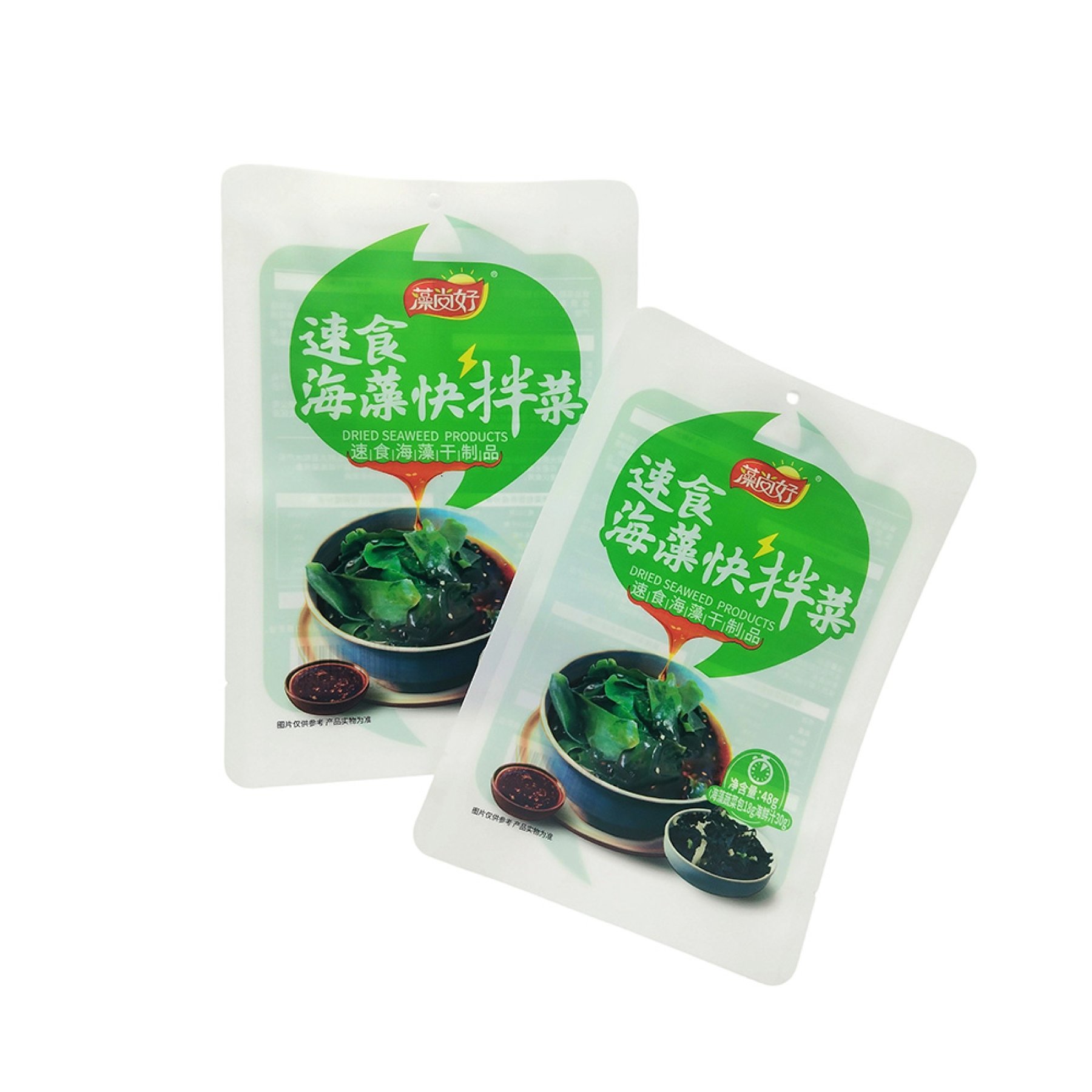 Quick-cook seaweed salad - three-sided sealed