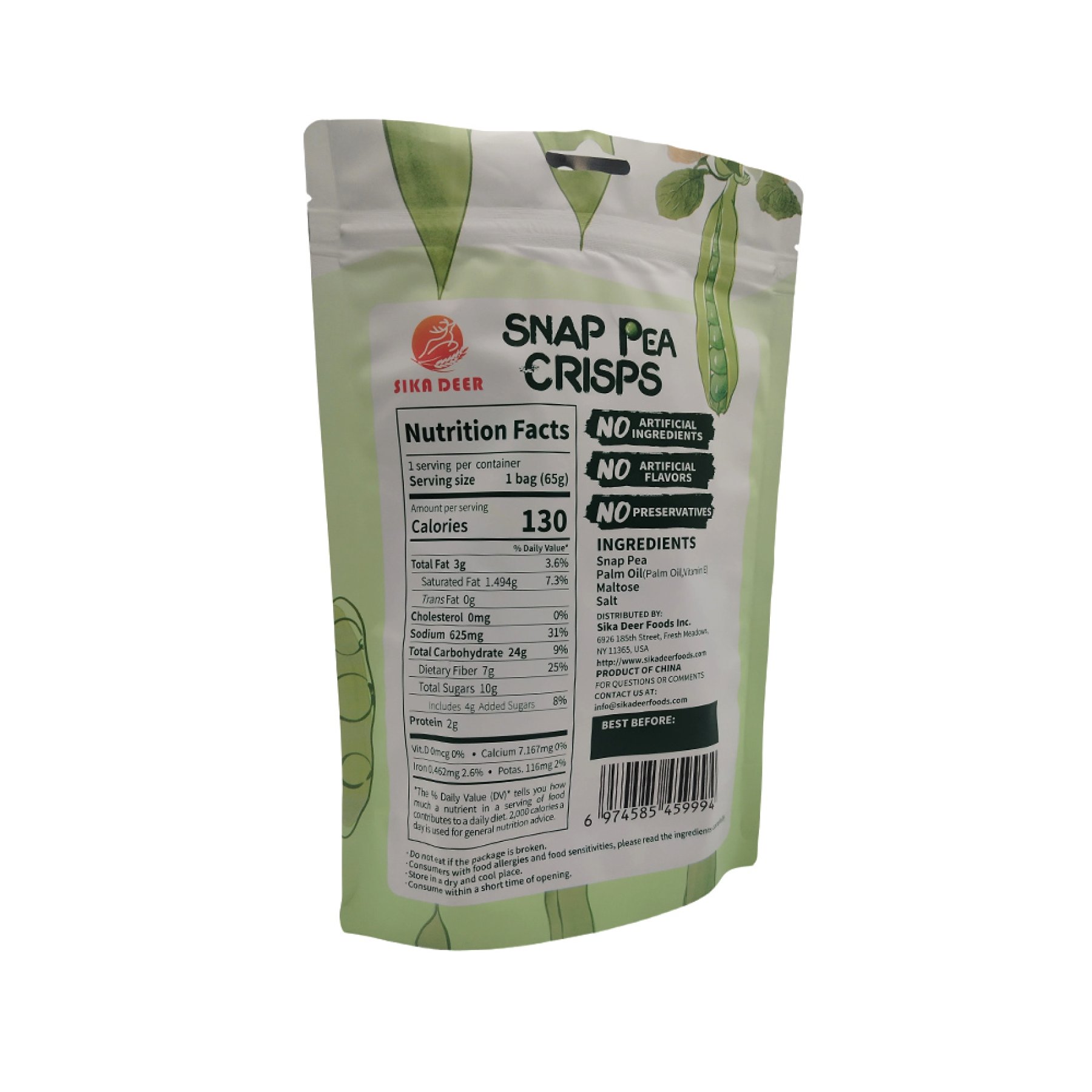 Stand-up resealable bag + hanging hole style