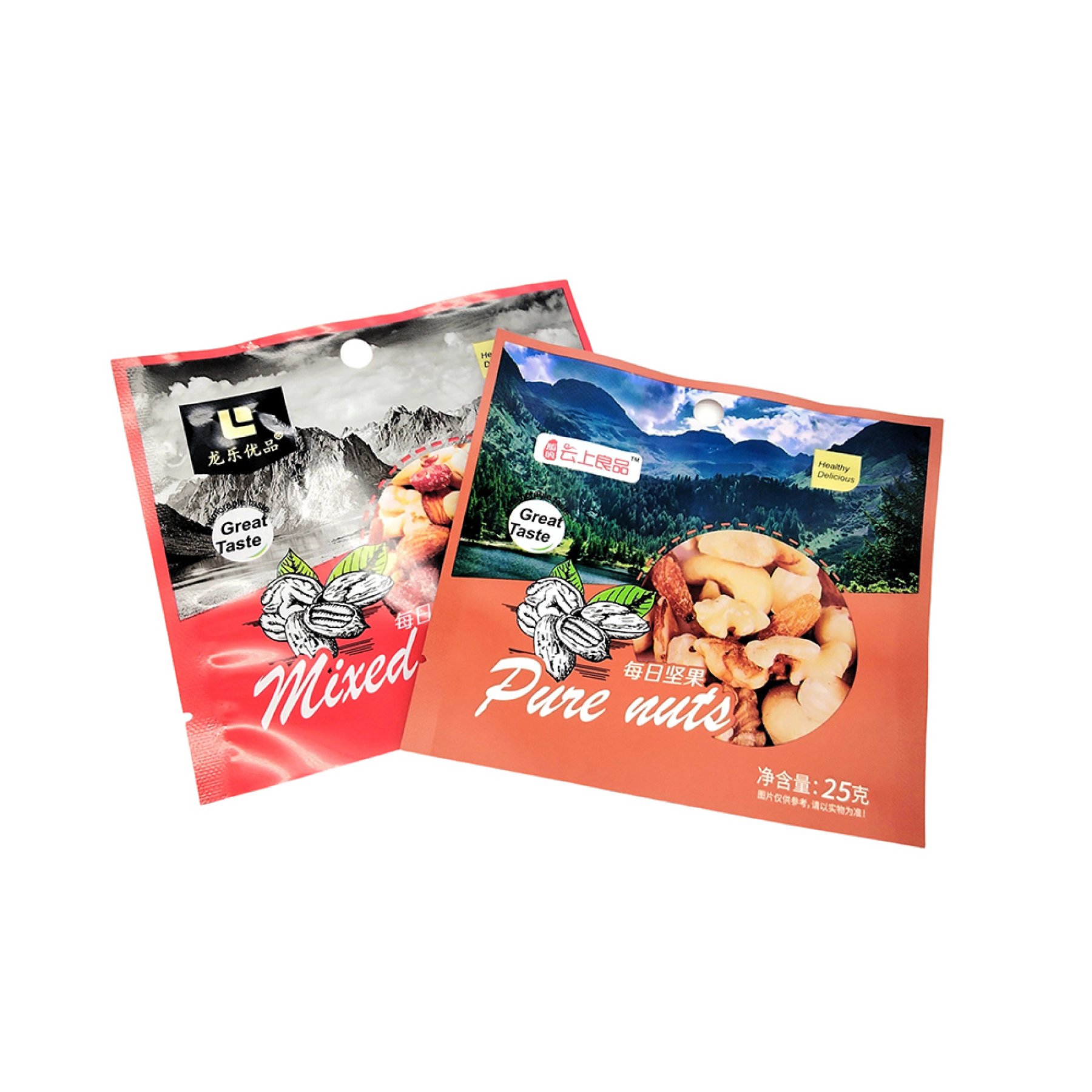 Three-side seal composite hanging bag