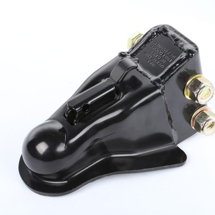 Black Heavy Duty Cast Adjustable Trailer Coupler 2" , 8000lbs Capacity Channel-Mount Coupler