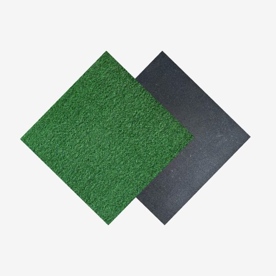 Artificial Turf topped Rubber Floor Tile - Green/Black/Blue/Grey Color