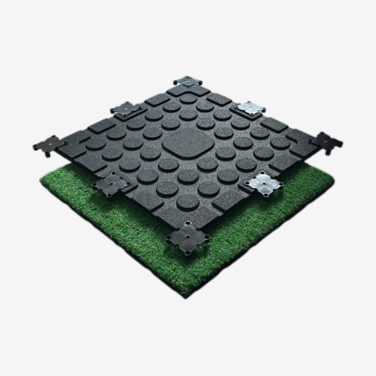 Rubber Backed Artificial Grass Tile With Connectors 50x50cm in 15mm/20mm/25mm