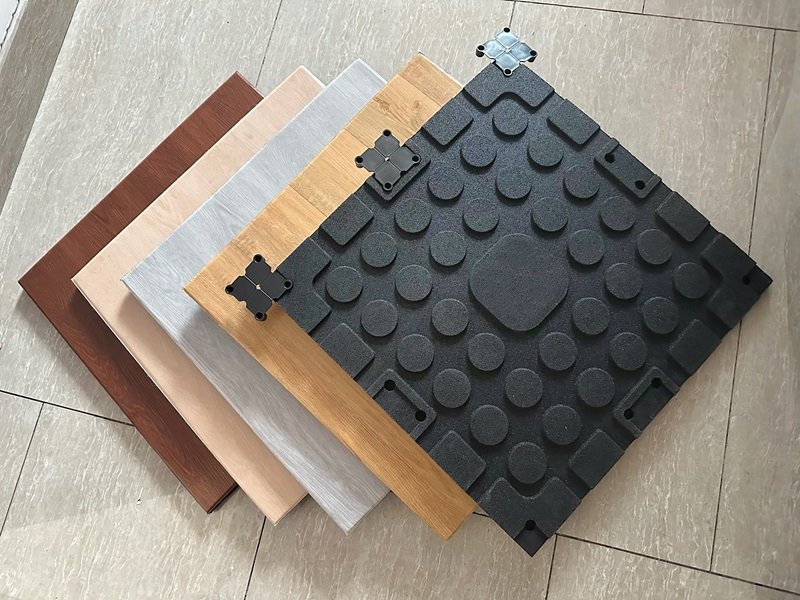 Wood Effect Gym Flooring Rubber Tiles
