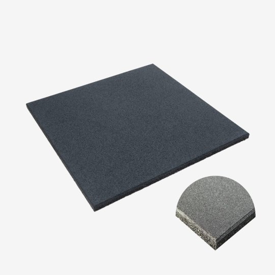 SBR Gym Rubber Floor Tile - 100cm x 100cm with 15/20/25/30/40mm