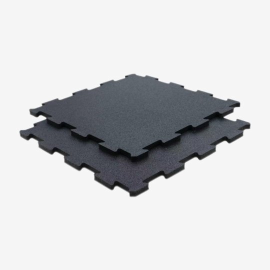 Black Heavy-Duty Interlocking Gym Rubber Mat 15/20/25mm