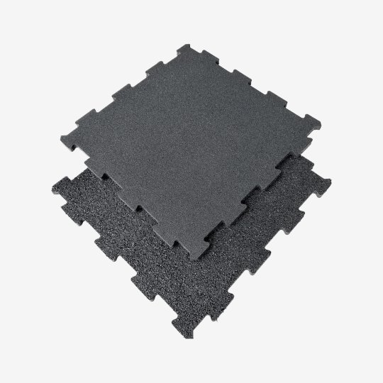 Black Interlocking Eco-Friendly Rubber Tile 15/20/25mm Thick