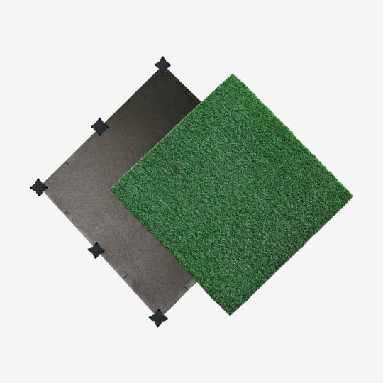Factory Direct Artificial Turf Topped Gym Floor Tile 1m x 1m x 15mm Full Bottom with Connectors