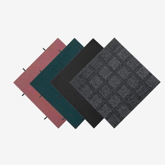 Rubber Playground Tiles 500mm x 500mm with Grooves Base