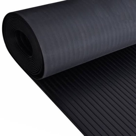Wide Ribbed Rubber Roll Flooring Matting -3mm Thick