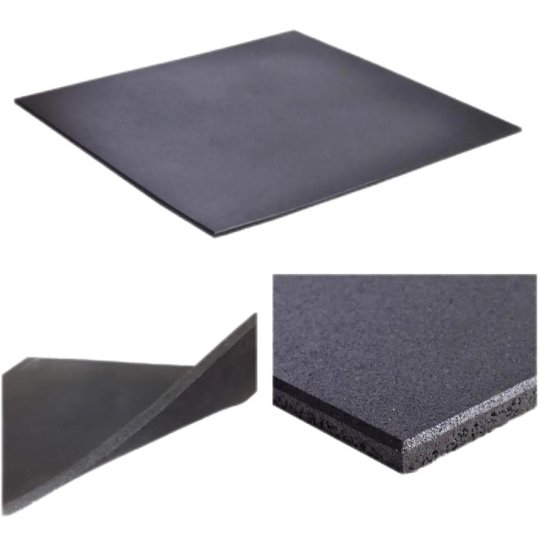 Great Value Eco-Friendly Black Gym Rubber Floor Tile Various Thicknesses
