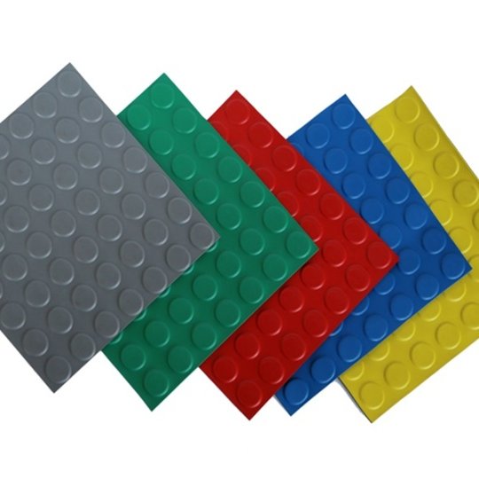 Color Anti-Slip Stud Coin TPE Flooring Plate Mat for Garage Supermarket Walkway