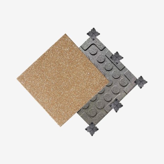 Sand Color Fleck EPDM Topped Gym Connector Tile