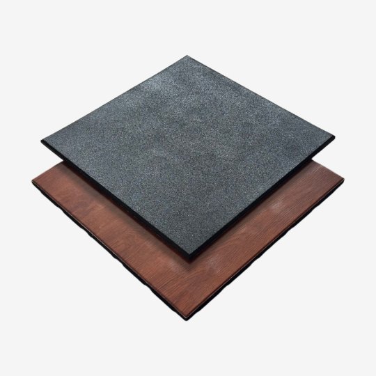 Excellent Dark Wood Surface Gym Rubber Floor Tile Bulk Supply