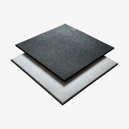 Superior Odorless Grey Wood Gym Rubber Tile with PVC Laminated Surface
