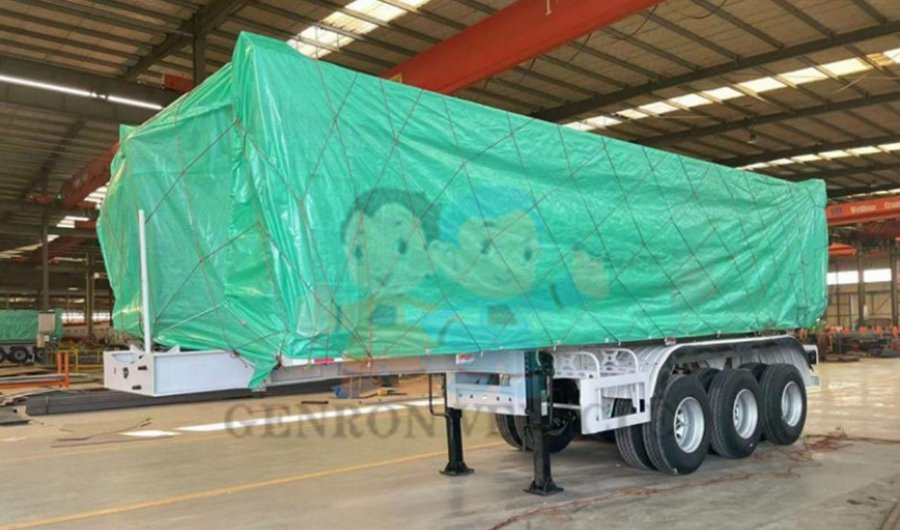 Transport d'une semi-remorque benne arrière de 60 tonnes vers l'Arménie