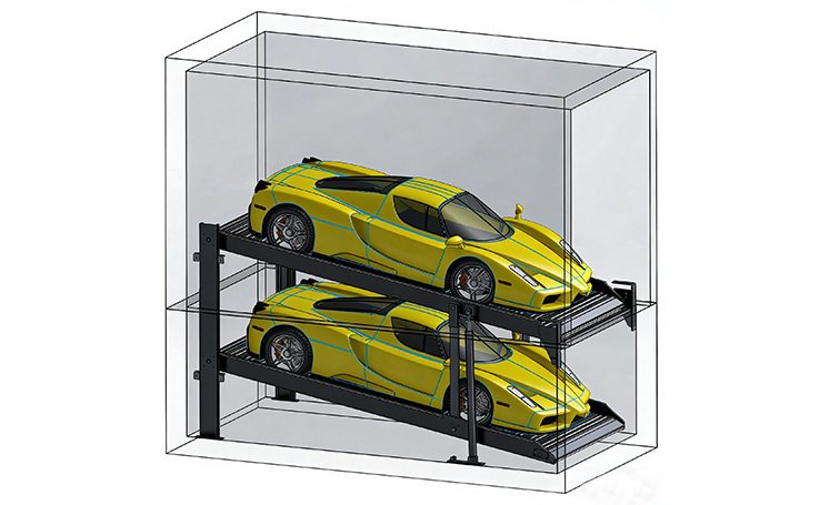 TILTING 2 CARS PIT PARKING LIFT