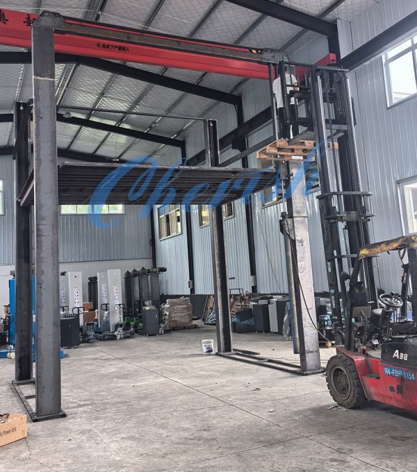 FP-4 Four Post Car Lift Tested Before Shipment to Russia